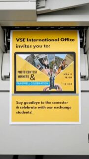 Hot off the printer… your invite is ready 🖨️✨

Join us at the Farewell Celebration and wrap up the semester together 💙
🎉 Photo Contest winners announcement
🍿 Free refreshments
🎲 Board games
📸 Photo booth

🗓 May 6 | 16:00
📍 IB 302

👀 Don’t forget to vote for your favorite photo — open until May 6, 9:00 (link in bio)

See you there?

#vseinternationalstudents #vsecz #studyinprague #farewellparty #photocontest