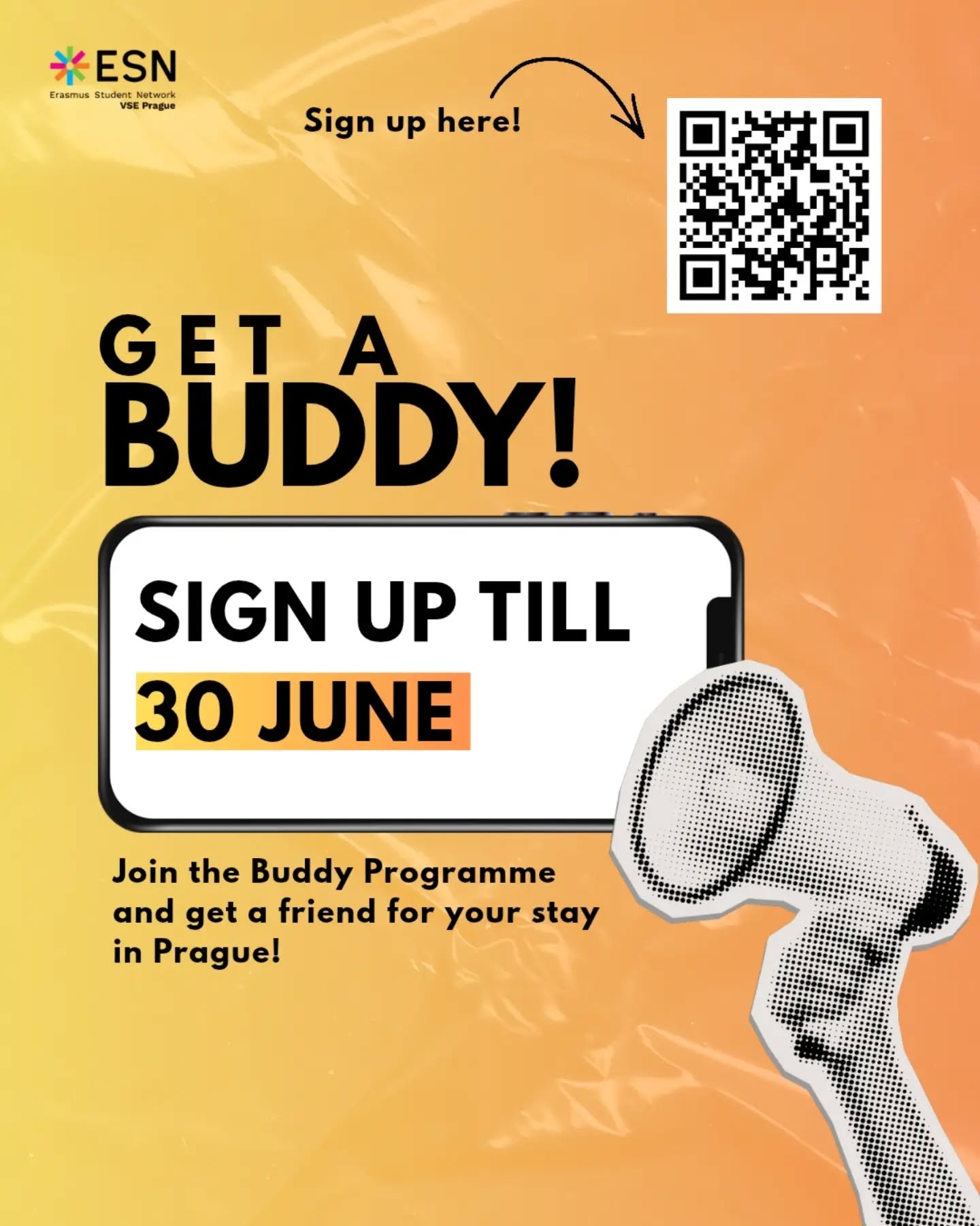 Prague hits different when you've got a buddy by your side. 🕺💃

Sign up via BuddyIS to get your local Prague buddy🏰

Link: via QR code or in the bio of @esnvseprague 

#esn #prague #vse #buddy